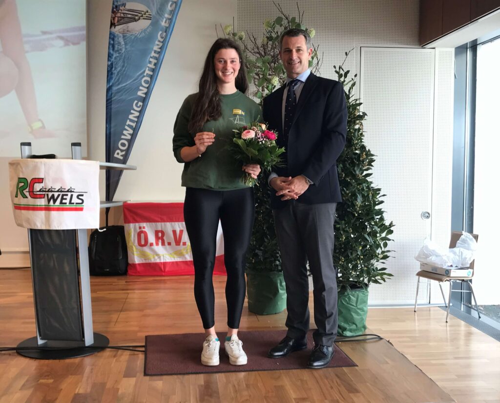 Ehrung der Europameisterin im Coastal Sprint Rowing, Chiara Halama (ALE)